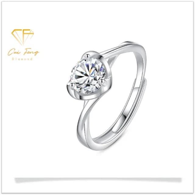 【CF鑽飾】戒指 莫桑鑽《珍愛》(1克拉 雙11限定 女戒 鑽戒 聖誕 交換禮物 求婚 生日)
