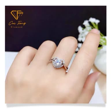 【CF鑽飾】戒指 莫桑鑽《永恆真心》(1克拉 母親節 女戒 鑽戒  禮物送禮 求婚  生日 告白)