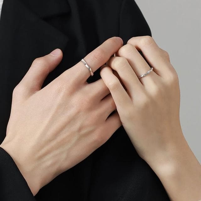 【MoonDy】包包 純銀戒指 素戒指 訂婚戒指 情侶戒指 對戒 結婚戒指 銀戒指 細戒指 磨砂戒指 可調式戒