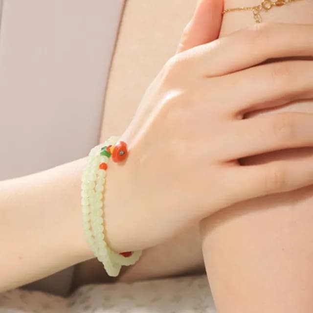 【KT DADA】包包 念珠 玉手鍊 細手鍊 南紅手環 送媽媽 生日禮物 佛珠 和田玉手串 圓珠手鍊 招財手鍊
