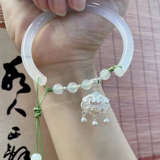 【KT DADA】包包 編織手鍊 生日禮物 手鍊 純銀手鍊 手鐲 平安鎖手鍊 玉手鍊 玉髓手鐲 招財手鍊 平安