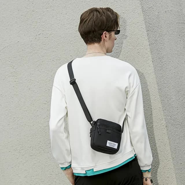 【MoonDy】包包 男生包包 斜背包 側背包 帆布包 側背小包 肩背包 黑色帆布包 男朋友生日禮物 小包包