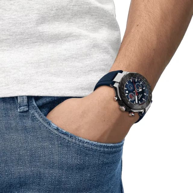 【TISSOT 天梭】T-RACE 限量 MotoGP 計時機械腕錶 畢業禮物 送禮 推薦(T1414272704100)