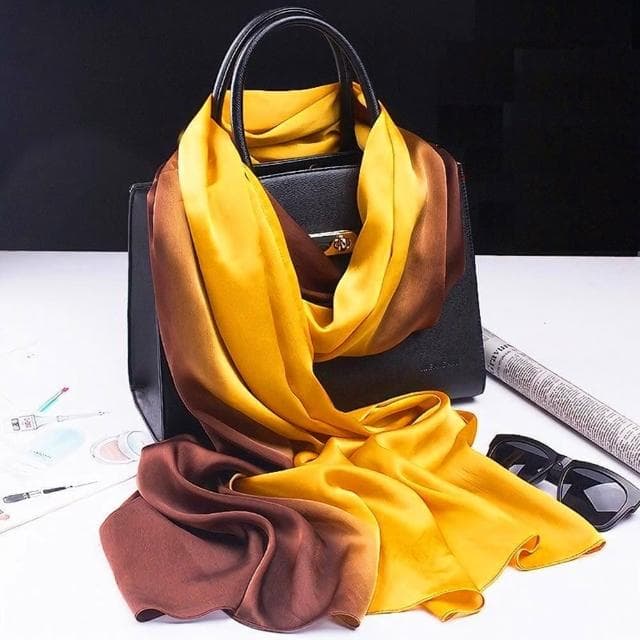 【巴黎精品】現貨+預購 真絲絲巾羊毛圍巾(桑蠶絲緞面漸層變色女配件9色a1gt1)