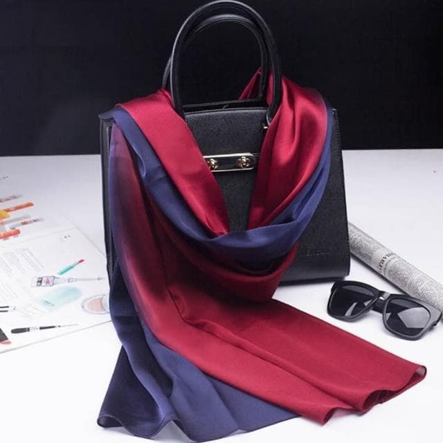 【巴黎精品】現貨+預購 真絲絲巾羊毛圍巾(桑蠶絲緞面漸層變色女配件9色a1gt1)