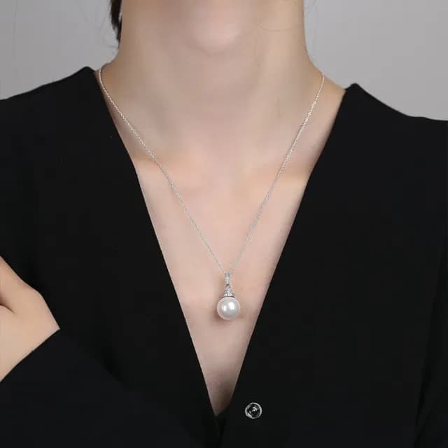 【LEEHER】情人節禮物 七夕 吊墜項鍊/銀項鍊/項鍊/歐美飾品/高級感項鍊/鋯石項鍊/生日禮物/純銀項鍊/珍珠項
