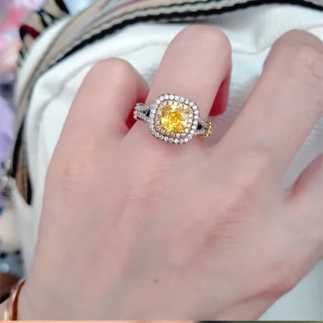 【KT DADA】雙11 包包 歐美戒指 結婚鑽戒 高級珠寶 送長輩 禮物 鑽戒 指環 純銀戒指 黃鑽石戒指