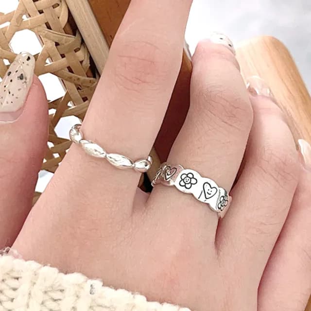 【LEEHER】雙11 ins戒指/可調式戒指/小香戒指/寬戒指/戒指/戒指女生/925純銀戒指/小禮物/情人節