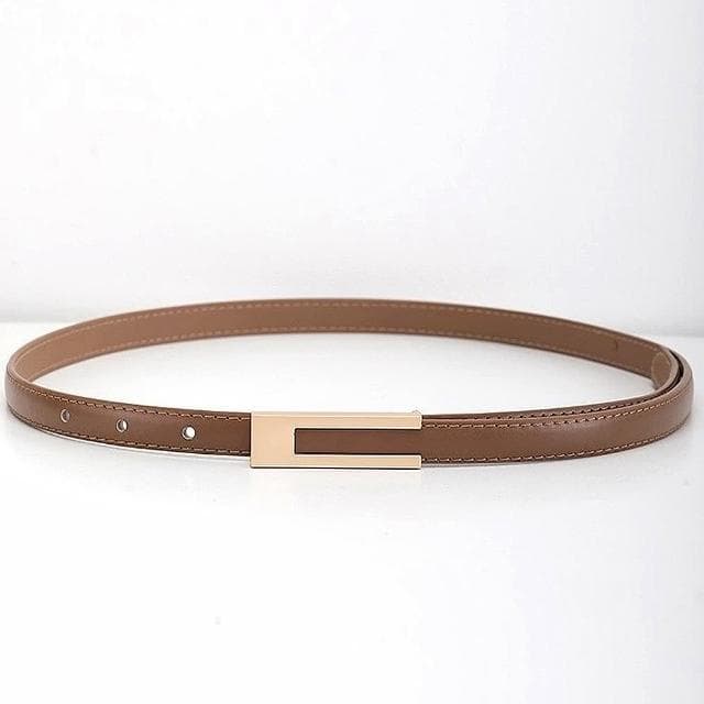 【KT DADA】女腰帶 黑色皮帶 百搭腰帶 優雅皮帶 高級款 精品腰帶 禮物 褲帶 細皮帶 韓國腰帶 復
