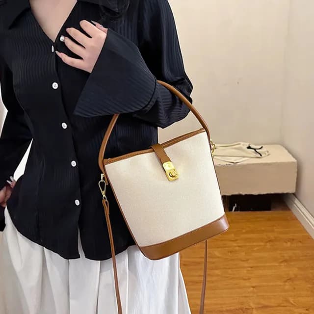 【KT DADA】情人節禮物 單肩包 百搭斜背女包 斜背水桶包 水桶包 小眾設計 通勤編織包 皮革斜背包 禮物 閨蜜