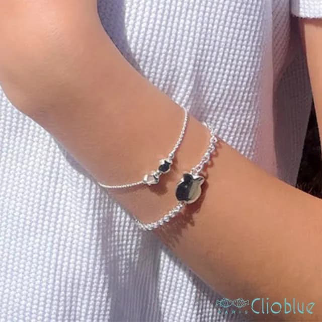 【CLIO BLUE】親親小可愛純銀手鍊 925純銀 情人魚 雙魚(法國巴黎品牌/925純銀)