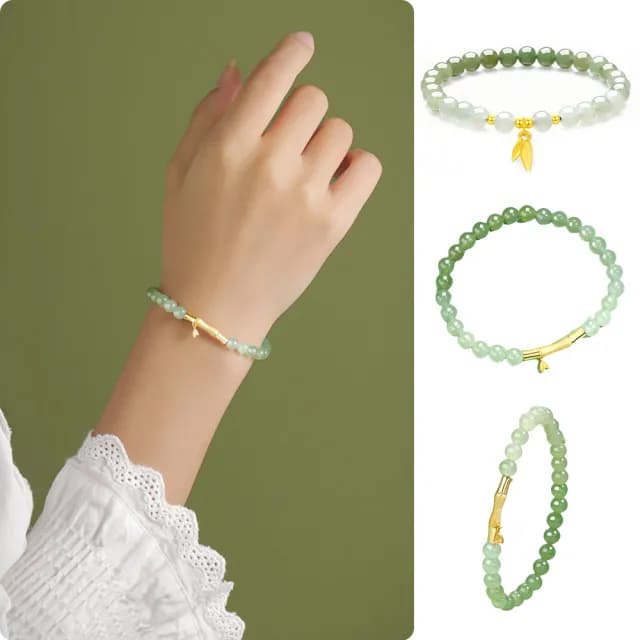 【LEESA】雙11 和闐玉手串\玉手環\純銀手環\竹節手串\金手環\女生飾品\平安手環\和田玉手鏈\送 