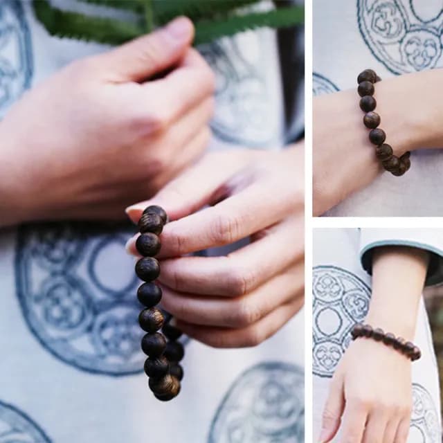 【MoonDy】包包 沉香手串 黑油老料手鍊 開運手鍊 招貴人 生日禮物 圓珠手鍊 佛珠 送長輩