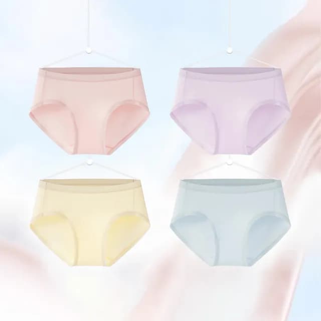 【zLife】4件組 日系學生少女棉質內褲 簡約純色輕薄三角內褲 女款中腰內褲/女內著(88父親節禮物)