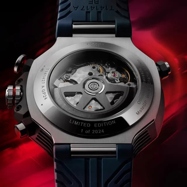 【TISSOT 天梭 官方授權】MOTOGP 75周年2024限量三眼計時機械錶-45mm 男錶 父親節禮物(T1414272704100)