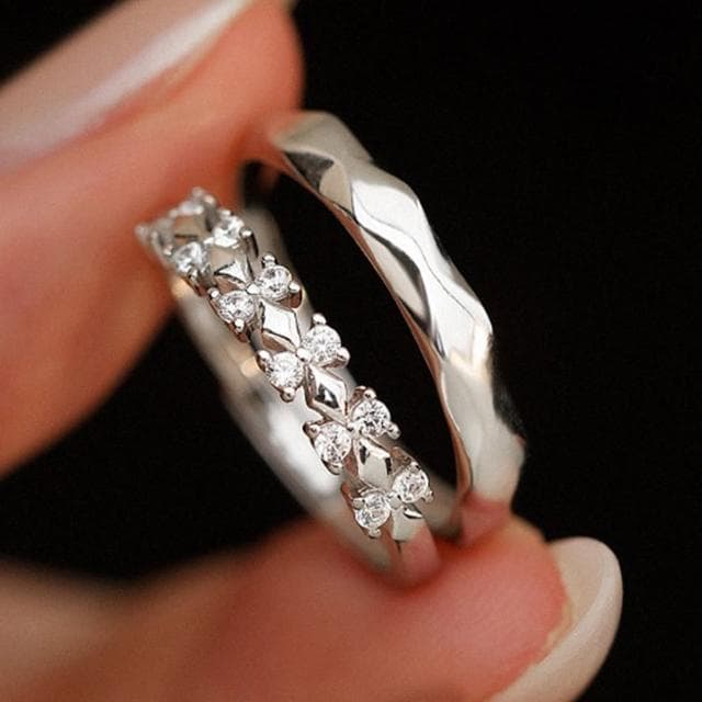 【LEEHER】生日禮物/對戒/結婚戒指/情侶戒指/求婚戒指/純銀戒指/鋯石戒指/男戒指/女戒指/可調式戒指