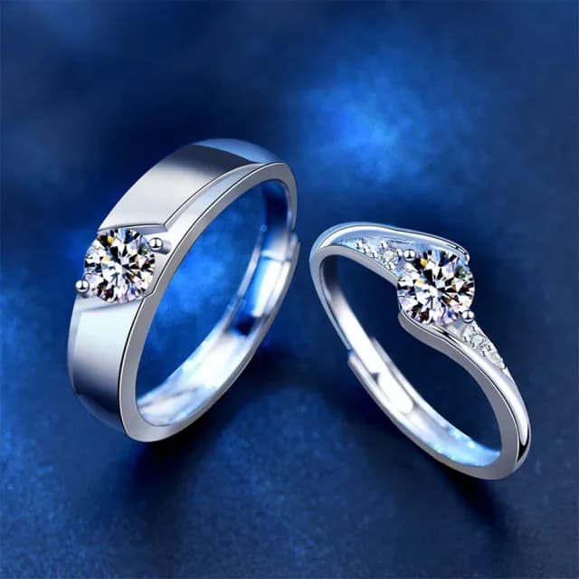 【LEEHER】純銀飾品/生日禮物/情侶戒指/結婚戒指/純銀戒指/鋯石戒指/開口戒指/韓國戒指/可調節/