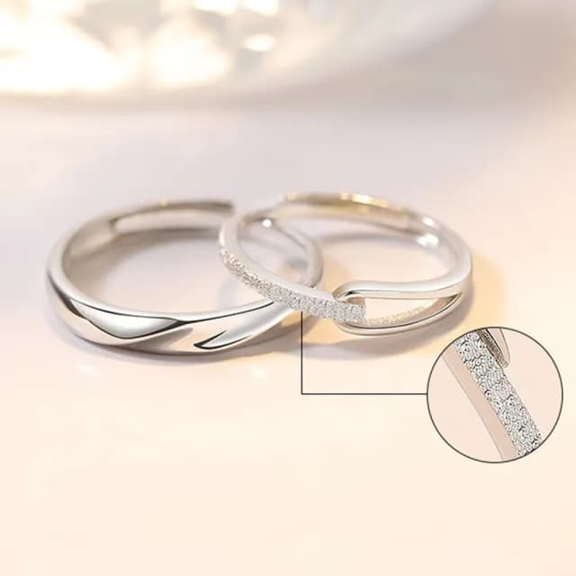 【LEEHER】結婚對戒/生日禮物/銀戒/可調節戒指/情侶戒指/求婚戒指/純銀戒指/鋯石戒指/男女對戒