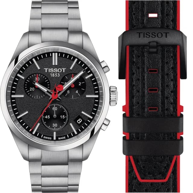【TISSOT 天梭 官方授權】PR100 特別版 環西自由車賽石英計時手錶-40mm 禮物 推薦(T1504171105101)