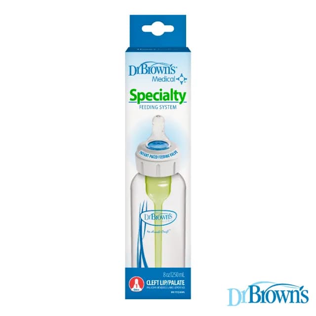 【Dr.Brown’s 布朗博士】零負壓導流特殊流量PP奶瓶250ml(唇顎裂專用)