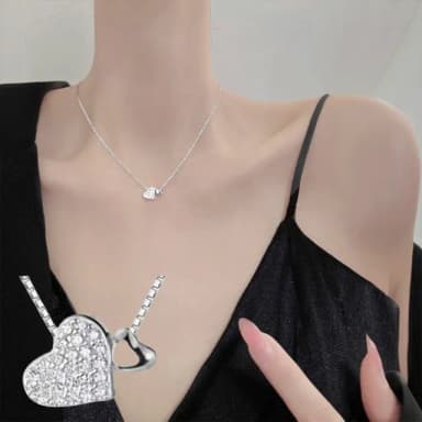 【LEESA】純銀項鍊\愛心項鍊\鎖骨鍊\閨蜜項鍊\玫瑰金項鍊\可愛項鍊\銀項鍊\生日禮物\細項鍊\女生禮物\送禮