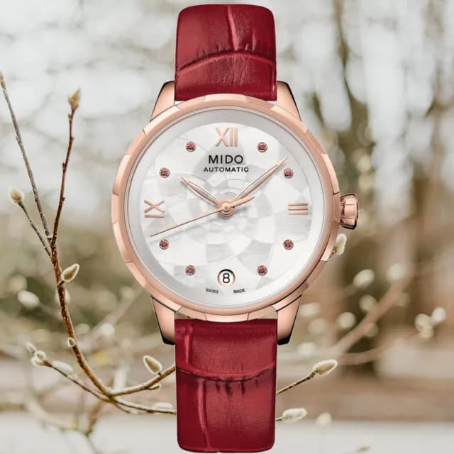 【MIDO 美度】花雨系列 珍珠母貝 機械腕錶 七夕 情人節 禮物 送禮 推薦(M0432073611800)
