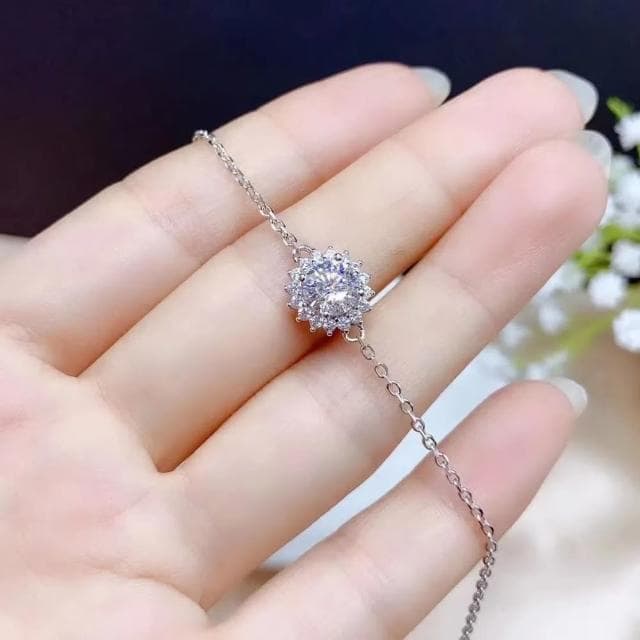 【A&R】莫桑鑽陽光手鍊0.5克拉附精美禮盒(18K金 S925純銀 情人節 生日禮物)