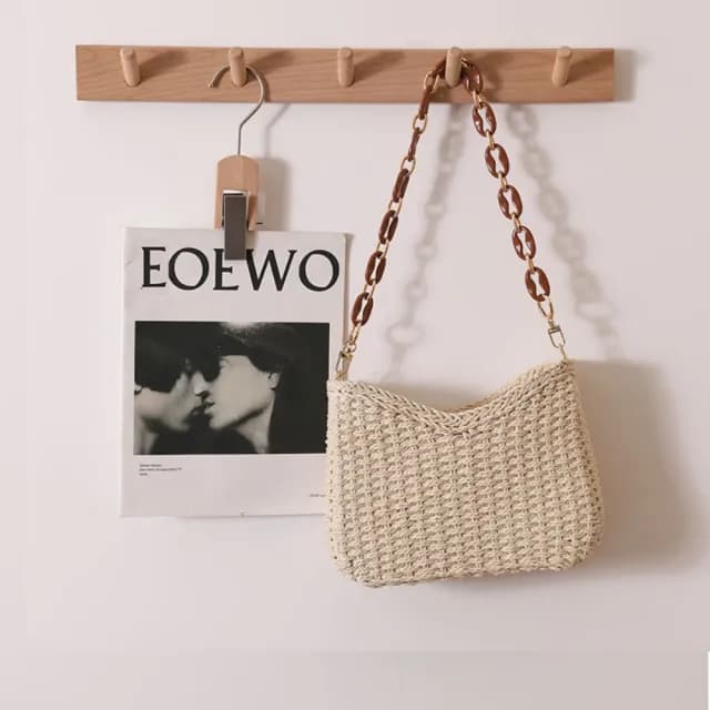 【巴黎精品】情人節禮物 草編包手提包渡假風單肩側背包大容量流蘇編織包(小清新海邊度假女包包6色a1hb2)
