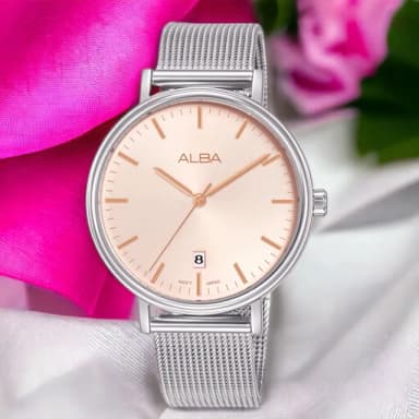 【ALBA】雅柏錶 Fashion系列 簡約時尚腕錶 女錶 手錶-36mm 粉色(VJ32-X342P/AG8N81X1)
