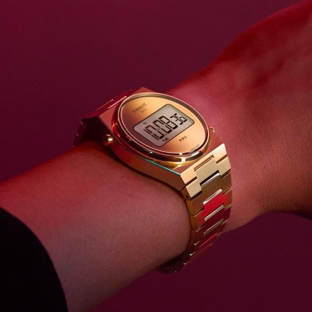 【TISSOT 天梭 官方授權】PRX系列 復古時尚 數位腕錶 母親節 禮物 推薦(T1374633302000)