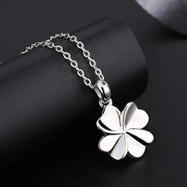 【MoonDy】足銀項鍊 S999純銀 四葉草項鍊 女項鍊 項鍊 純銀項鍊 幸運項鍊 鎖骨鏈 銀項鍊