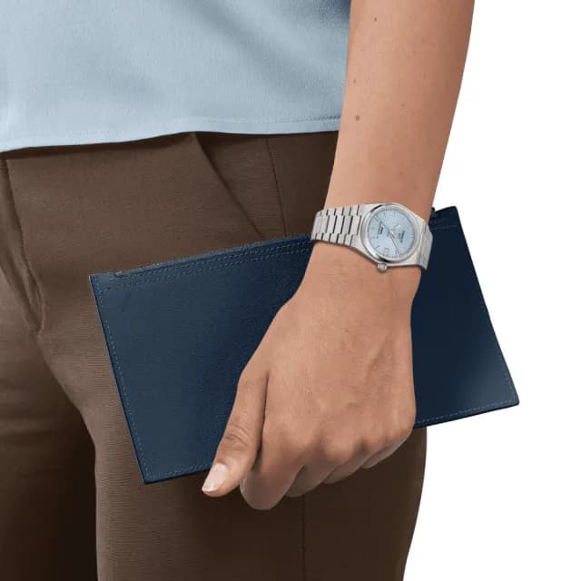 【TISSOT 天梭 官方授權】PRX系列 1970年代復刻 冰川藍 機械腕錶 畢業禮物 送禮 推薦(T1372071135100)