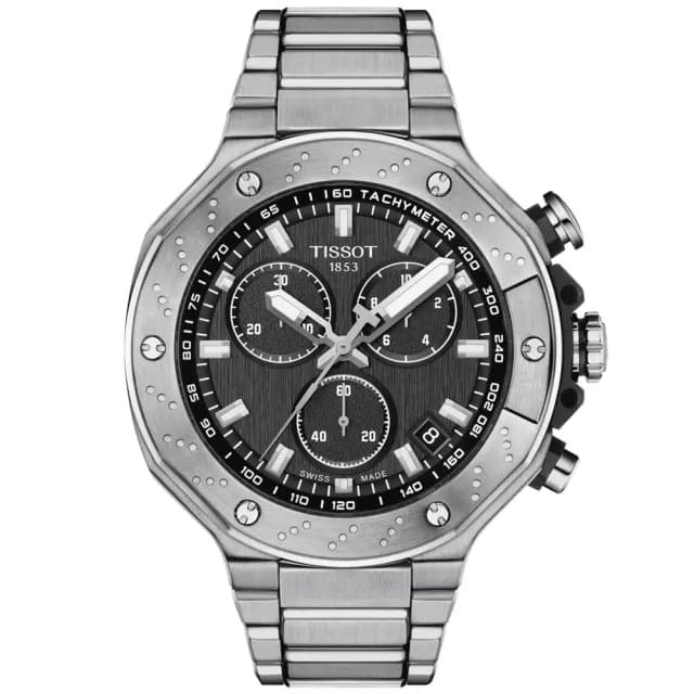 【TISSOT 天梭 官方授權】T-RACE 競速系列 髮絲紋 計時腕錶 父親節 禮物 送禮 推薦(T1414171105101)