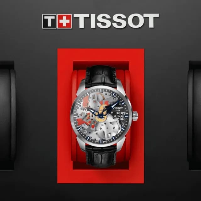 【TISSOT 天梭】鏤空手動上鍊 機械腕錶 雙11 特惠 推薦(T0704051641100)