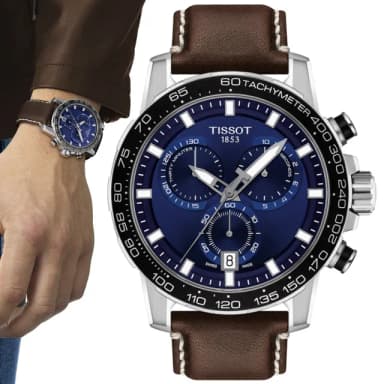 【TISSOT 天梭 官方授權】SUPERSPORT CHRONO 三眼計時腕錶 母親節 禮物 推薦(T1256171604100)