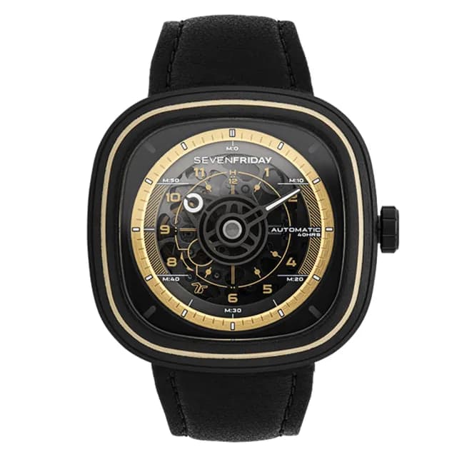 【SEVENFRIDAY】T系列 自動上鍊機械錶-經典黑金/45.6x45mm 送禮 禮物 推薦(T2/06)