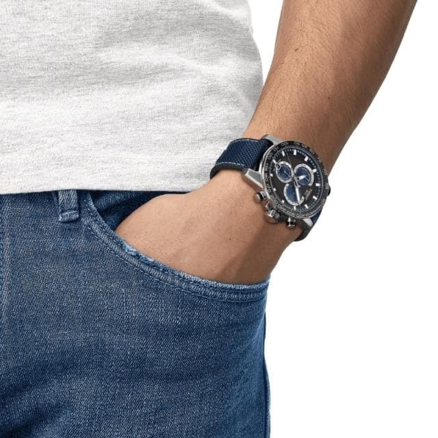 【TISSOT 天梭 官方授權】SUPERSPORT CHRONO 三眼計時腕錶 母親節 禮物 推薦(T1256171705103)