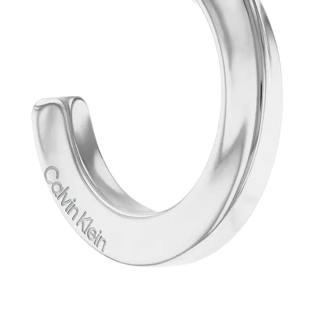 【Calvin Klein 凱文克萊】CK TWISTED RING 扭紋環形耳環 送禮推薦-銀 禮物 送禮(35000310)