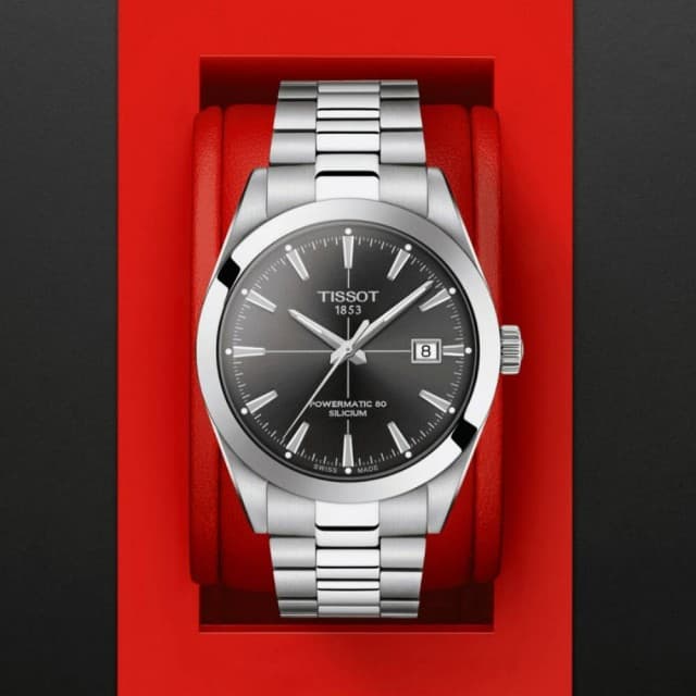 【TISSOT 天梭 官方授權】GENTLEMAN系列 矽 機械腕錶 母親節 禮物 推薦(T1274071106101)