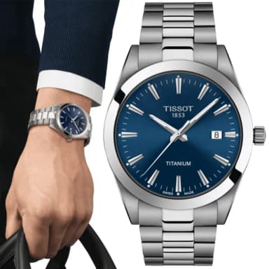 【TISSOT 天梭 官方授權】低敏輕巧 鈦金屬 紳士腕錶 畢業禮物 送禮 推薦(T1274104404100)