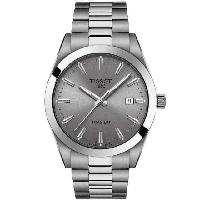 【TISSOT 天梭 官方授權】低敏輕巧 鈦金屬 紳士腕錶 母親節 禮物 推薦(T1274104408100)