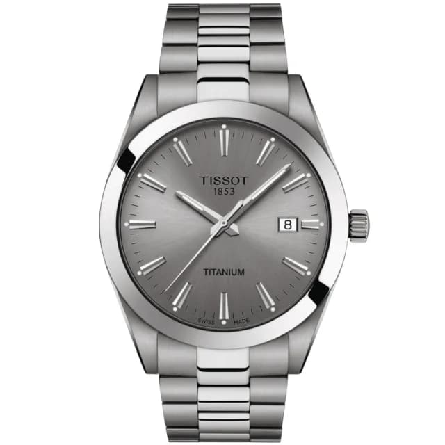 【TISSOT 天梭 官方授權】低敏輕巧 鈦金屬 紳士腕錶 畢業禮物 送禮 推薦(T1274104408100)