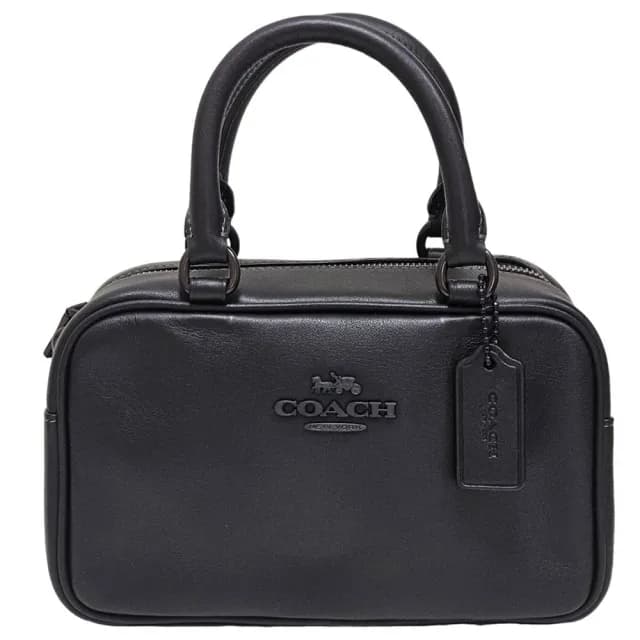 【COACH】新款 SATCHEL 斜背手袋保齡球包(黑色/贈原廠防塵袋紙袋)