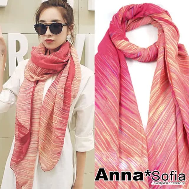 【AnnaSofia】保暖棉麻感圍巾披肩 現貨(拷克邊花紋款任選)