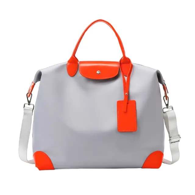 【旅遊家】典雅灰撞色防水牛津布旅行包(大容量 收納袋 托特包 側肩包 斜挎包 行李箱 飛機包 登機包)