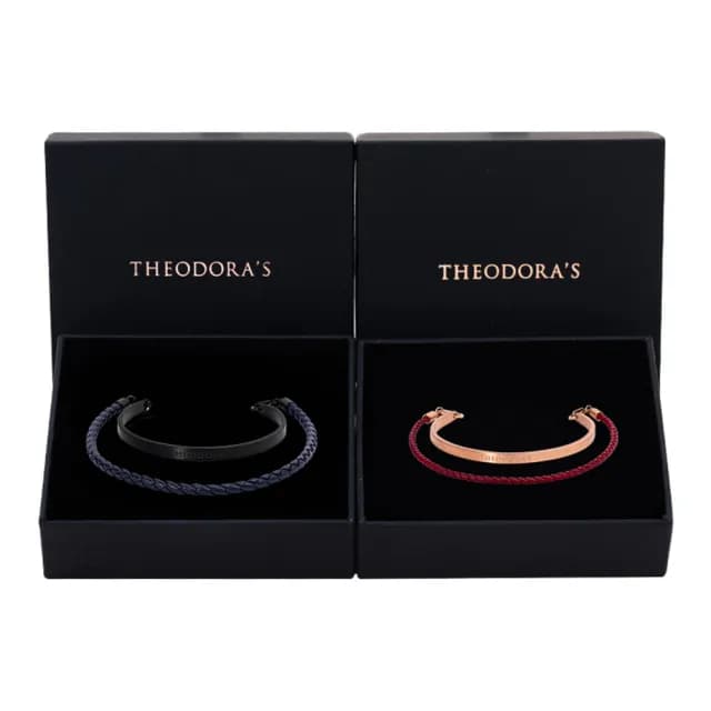 【THEODORA’S 希奧朵拉】精選多款｜相遇線索C型雙圈情侶對飾手鍊禮盒(情侶手環 情侶飾品 情人節禮物)