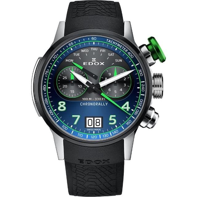 【EDOX 伊度】140周年 BMW 摩托車紀念錶 鈦金屬大日期計時手錶 送禮 禮物 推薦(E38003.TINV.BUNV)