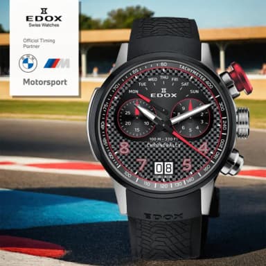 【EDOX 伊度】140周年 BMW 摩托車紀念錶 鈦金屬大日期計時手錶 送禮 禮物 推薦(E38003.TINRO.CARO)