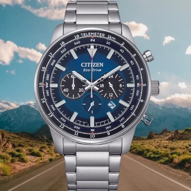 【CITIZEN 星辰】Chronograph系列 光動能計時腕錶 禮物推薦(CA4500-91L)