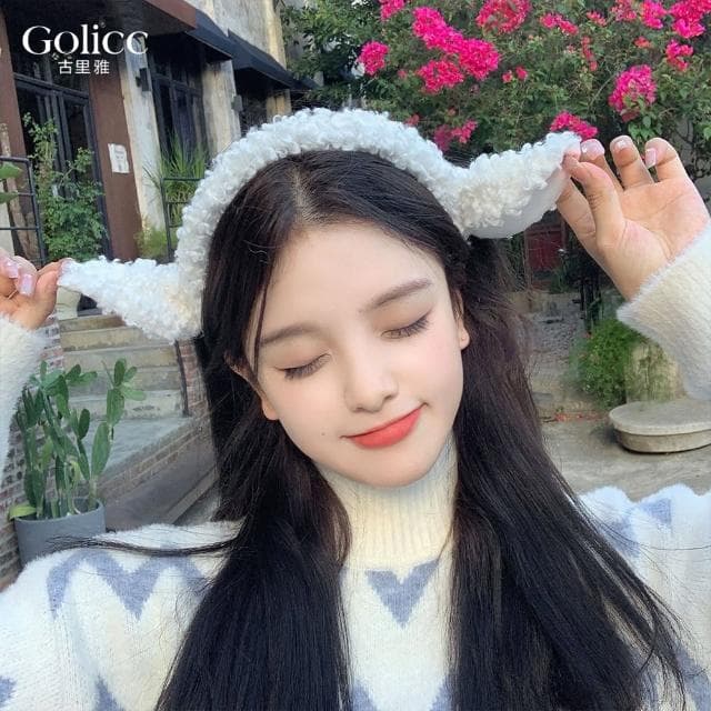 【Golicc】髮箍 裝扮 小羊耳朵 毛絨髮箍(母親節 生日 情人節 髮飾 頭飾 鯊魚夾 抓夾 禮物)